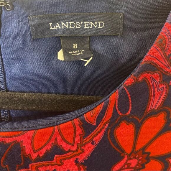 Lands’ End Floral Paisley Print Dress Sz 8 - Picture 8 of 9